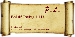 Palásthy Lili névjegykártya